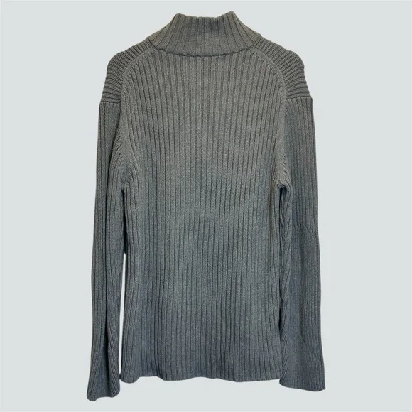 Vintage Banana Republic Gray Cotton Heavy Cable Knit Pullover L - Picture 5 of 6